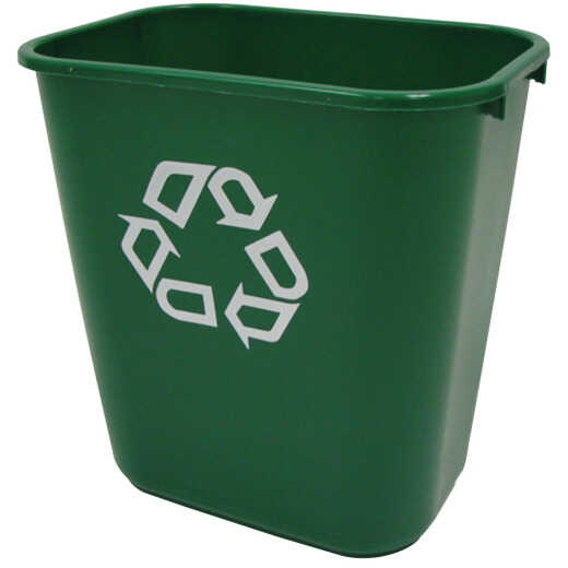 Rubbermaid 28 Qt. Green Recycling Wastebasket